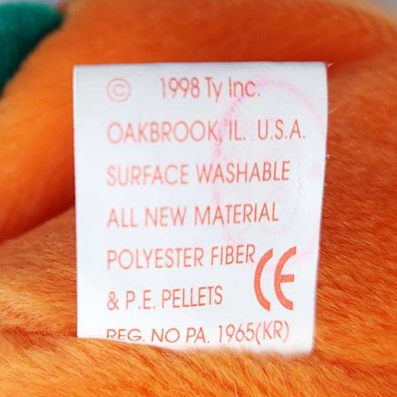 Vintage 1998 Original Ty Beanie Baby Pumpkin - Picture 9 of 9